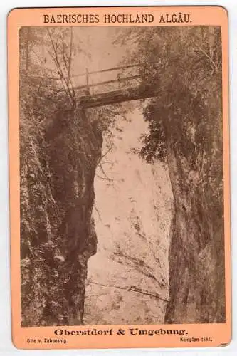 Kabinettfoto Oberstdorf Umgebung 1886 Bayern Hochland Allgäu Wasserfall