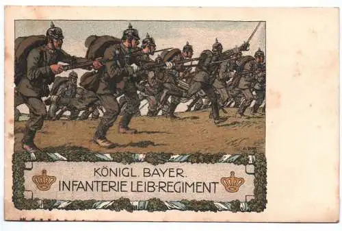 Ak Königlich Bayerisches Infanterie Leib Regiment 1918 Rollenstempel