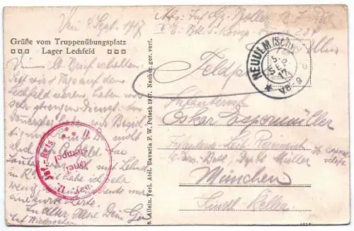 Ak Franziskaner Kloster Lechfeld 1917 Feldpost