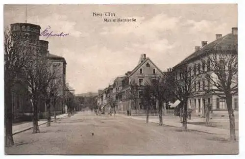 Ak Neu Ulm Maximilianstraße 1916 Feldpost