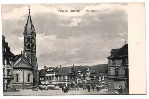Ak Schwäbisch Gmünd Marktplatz