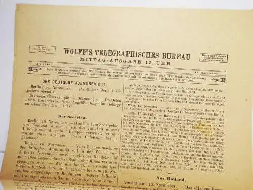 Zeitung 1 Wk Wolff Telegraphisches Bureau 1917 Brüssel Belgien Nummer 2042