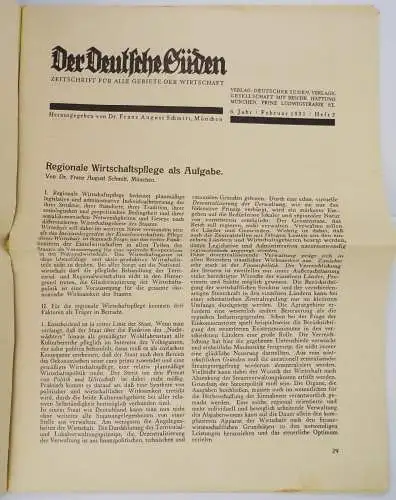 Der Deutsche Süden Zeitschrift der Wirtschaft Nr 2 1931