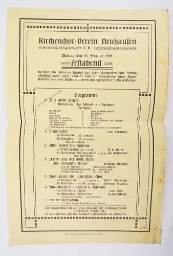 Kirchenchor Verein Neuhausen 1909 Festabend Programm