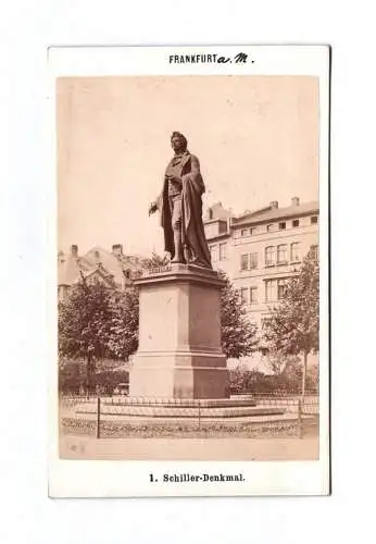 Frankfurt Schiller Denkmal um 1880 Original CDV Foto