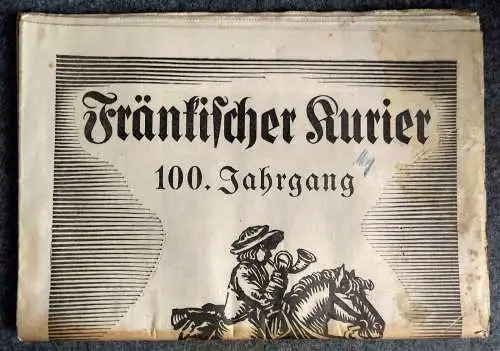 Fränkischer Kurier 100. Jahrgang 1934 alte Zeitung