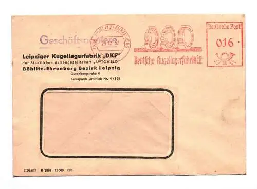 Geschäftspapiere Leipziger Kugellagerfabrik DKF 1952