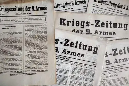 13 Alte Zeitungen 1917 Kriegszeitung der 9. Armee 1 Wk