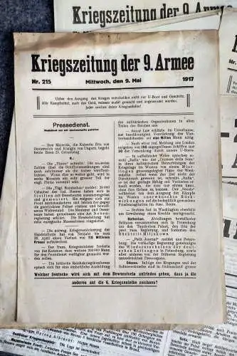 13 Alte Zeitungen 1917 Kriegszeitung der 9. Armee 1 Wk