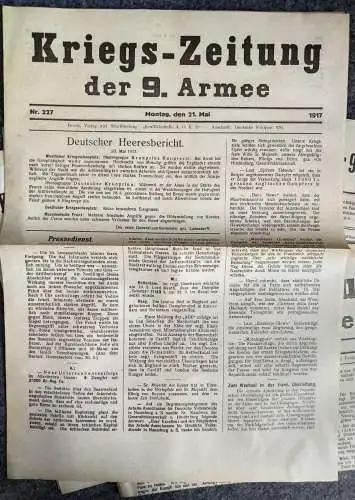 13 Alte Zeitungen 1917 Kriegszeitung der 9. Armee 1 Wk