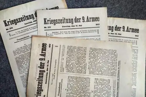 13 Alte Zeitungen 1917 Kriegszeitung der 9. Armee 1 Wk