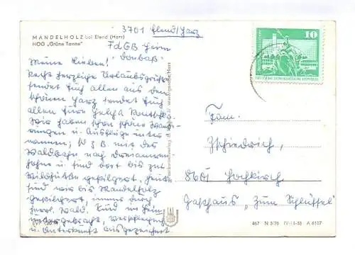 Foto Ak Mandelholz bei Elend Harz HOG Grüne Tanne 1976