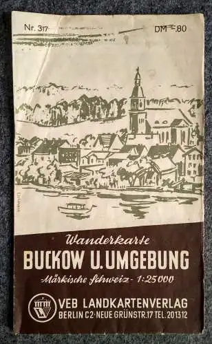 Wanderkarte Buckow und Umgebung VEB Wanderkartenverlag