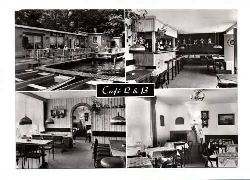 Ak Cafe L & B mit Bootsverleih am kleinen Müggelsee Berlin Müggelheim 1983