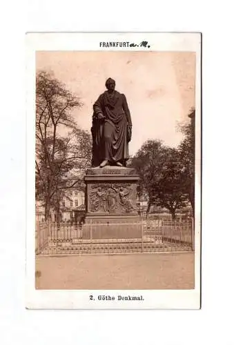 Frankfurt CDV Foto Original Göthe Denkmal um 1880