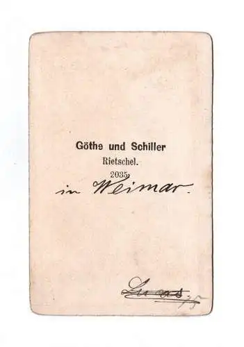 Originales CDV Foto Goethe und Schiller Rietschel um 1880