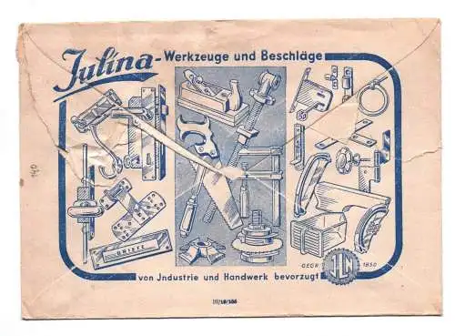 Geschäftspapiere Julius Linke Werkzeuge Eisenwaren Leipzig 1953