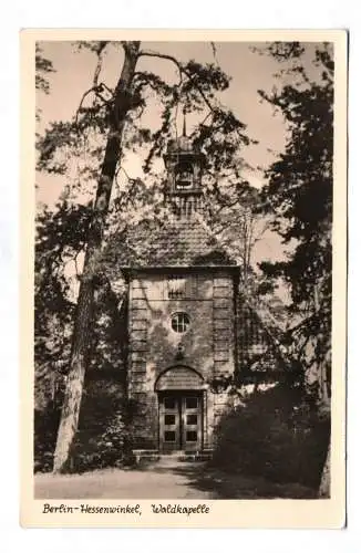 Foto Ak Berlin Hessenwinkel Waldkapelle 1954