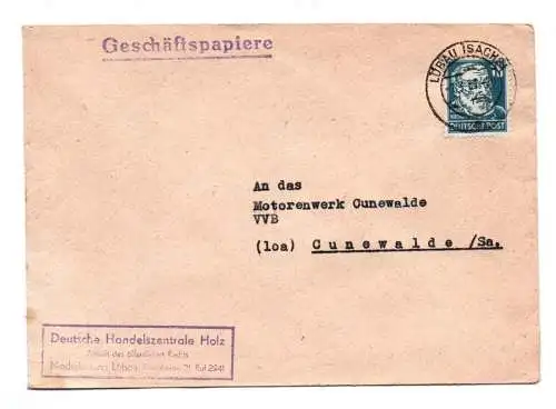 Geschäftspapiere Deutsche Handelszentrale Holz Niederlassung Löbau 1954