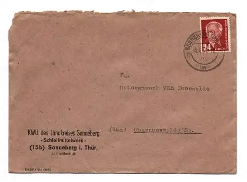 KWU des Landkreises Sonneberg Schleifmittelwerk Thüringen 1951