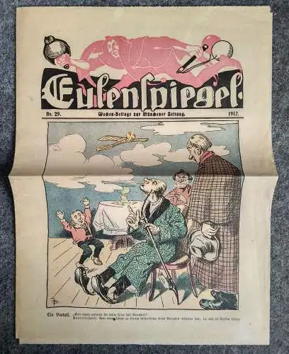 Alte Zeitung Eulenspiegel No. 29 Ein Vorteil 1912