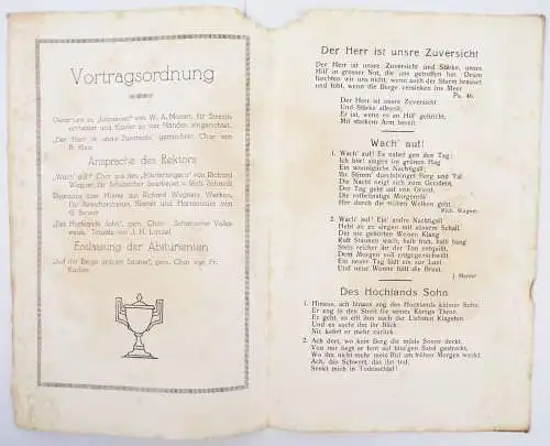 Feier Schuljahr Schluss K Humanistischen Gymnasium Zweibrücken 1913