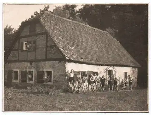 Foto Thiemendorf 1935 Kinder beim spielen im verlassenen Haus