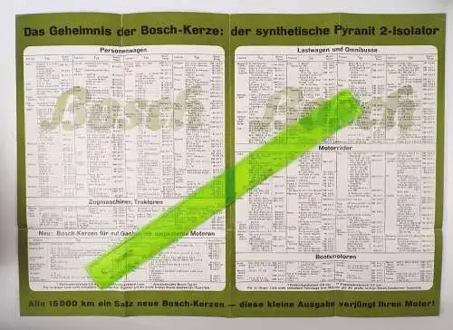 Reklame Prospekt Bosch Zündkerze Pyranit Isolator um 1940 Oldtimer 