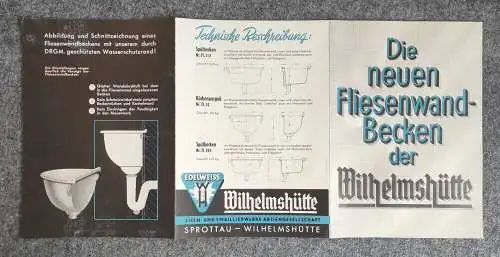 Prospekt Die neuen Fliesenwand Becken der Wilhelmshütte Sprottau
