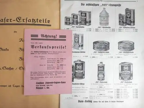 Oldtimer Katalog 1938 Öldosen Sattel Lausitzer Fahrrad Engrohaus Tacho