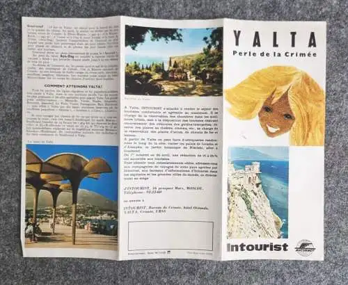 Yalta Intourist perle de la Crimee alter Reiseprospekt Krim