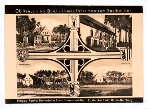 DDR Ak Mitropa Rasthof Hermsdorfer Kreuz Thüringen