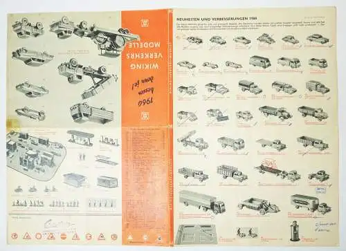 Wiking Verkehrsmodelle Faltblatt 1960 Modellautos