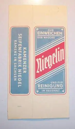 10 schöne Reklame Packungen Niegerlin Wäsche Reinigung Kamenz um 1950 !