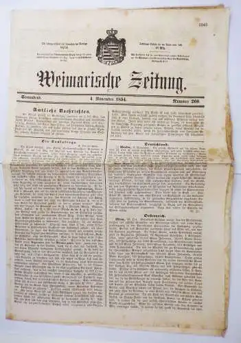 Weimarische Zeitung 1854 Nummer 260 Weimar Thüringen