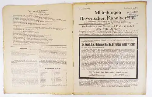 Die freie Donau 1918 Schiffsbau Kanal Rhein 3 Zeitschriften Bayerischer Kanalver