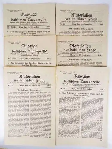 Auszüge aus der baltischen Tagespresse 1918 Riga