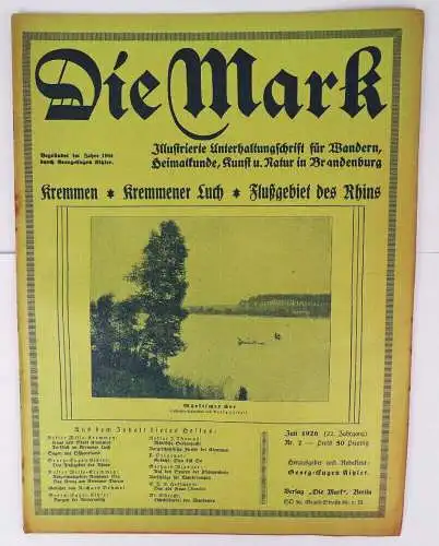 Die Mark Juli 1926 Kremmen Burgen der Niederlausitz Flußgebiet des Rhins