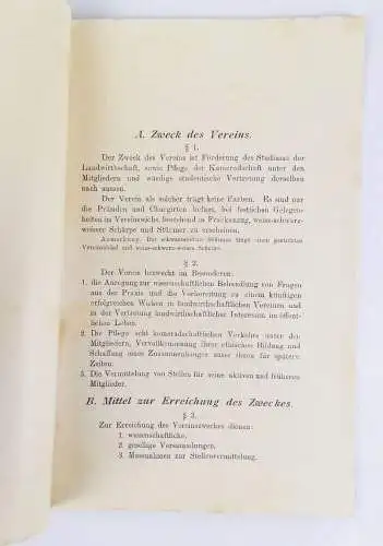 Statuten des akademisch landwirtschaftlichen Vereins zu Halle Saale 1893