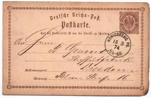 Ganzsache 1873 Breslau Schlesien Stempel top Abschlag