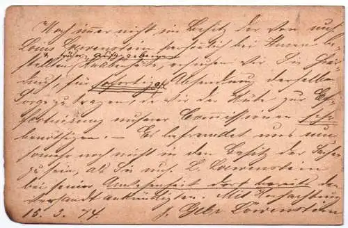 Ganzsache 1873 Breslau Schlesien Stempel top Abschlag