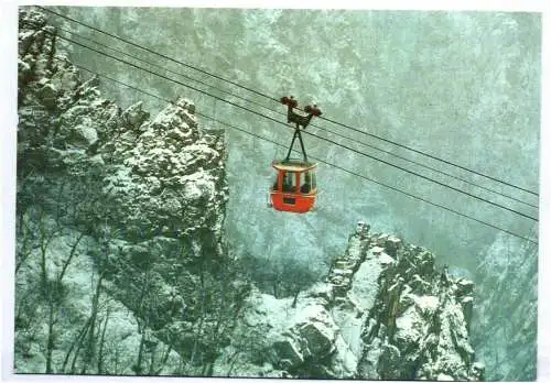 Ak Thale Harz Kreis Quedlinburg Personen Schwebebahn 1983 im Winter