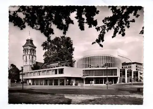 Foto Ak Münster in Westfalen Stadttheater und Martinikirche 1960