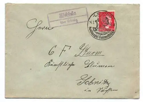 Brief Leisnig mit Landpost Stempel Zschirla über Leisnig  1943