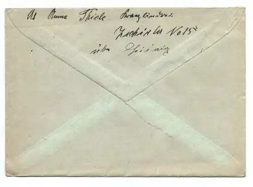 Brief Leisnig mit Landpost Stempel Zschirla über Leisnig  1943