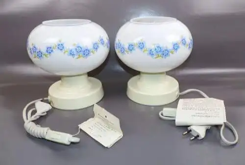 DDR Tischlampe 2 Stück Set VEB Spezialleuchtenbau Wurzen Unbenutzt NOS Blumen