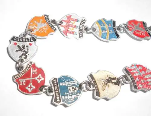 DDR Bettelarmband  12 Aluminium Oschatz Dresden Aue Weimar Berlin usw