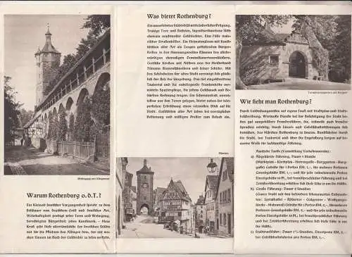 Reise Prospekt Rothenburg ob der Tauber Die deutsche Stadt Karte um 1940 (H2