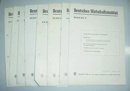 8 x Deutsches Wirtschaftsinstitut Bericht 1959 /60 DDR BRD interessant !