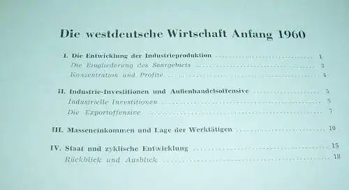 8 x Deutsches Wirtschaftsinstitut Bericht 1959 /60 DDR BRD interessant !